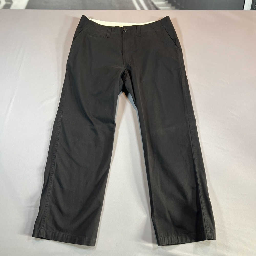 Urban Pipeline Chino Pants Mens 36x32 Black Cotton Mid Rise Zip Fly Straight Leg